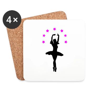 ballerine - Dessous de verre (lot de 4) - blanc - Devant