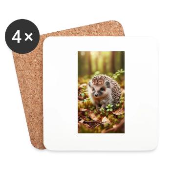 Igel - Untersetzer (4er-Set) - Weiß - Vorne