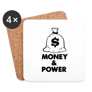 money and power1 - Coasters (set of 4) - white - Front