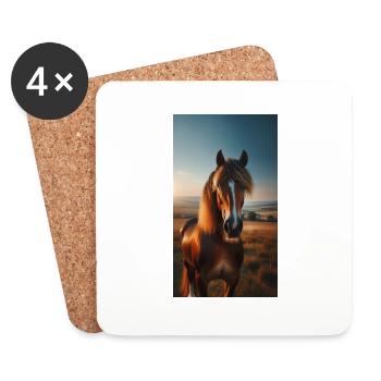 Cheval - Dessous de verre (lot de 4) - blanc - Devant