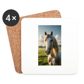 Pferd - Untersetzer (4er-Set) - Weiß - Vorne