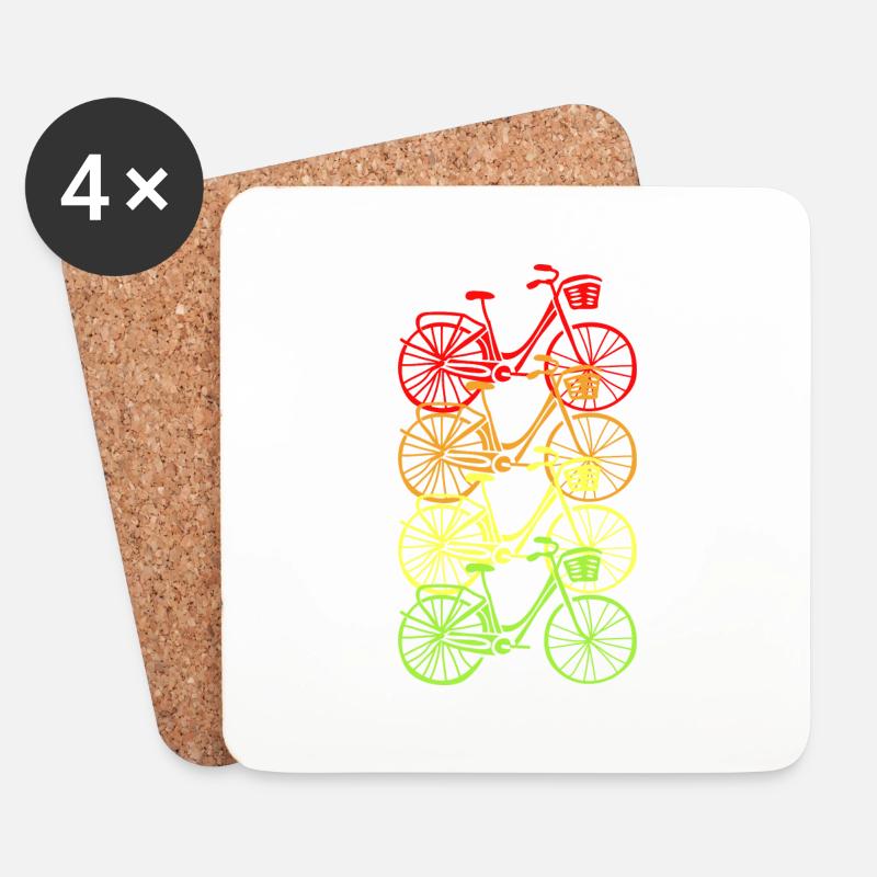 Fahrräder in Farbe - Untersetzer (4er-Set) - Weiß