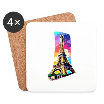 Eiffel tower #6 - Coasters (set of 4) - white - Front