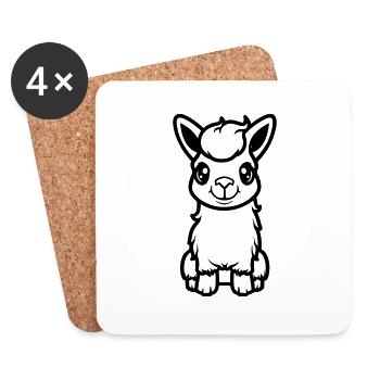 Lama Al Paka Comic - Coasters (set of 4) - white - Front