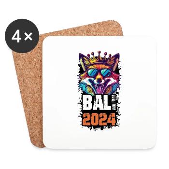 Bali 2024 Urlaub Fuchs - Untersetzer (4er-Set) - Weiß - Vorne