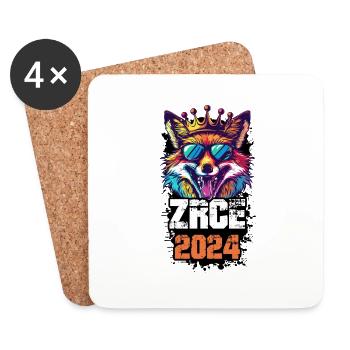 Zrce 2024 Urlaub Fuchs - Untersetzer (4er-Set) - Weiß - Vorne