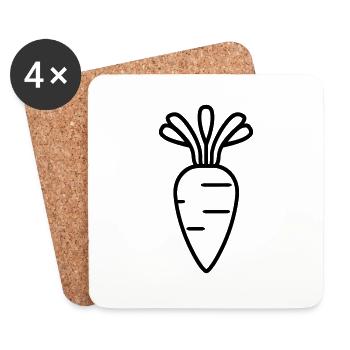Carotte - Dessous de verre (lot de 4) - blanc - Devant
