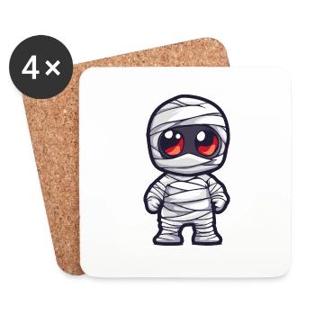 Mummy Halloween Cute Comic - Coasters (set of 4) - white - Front
