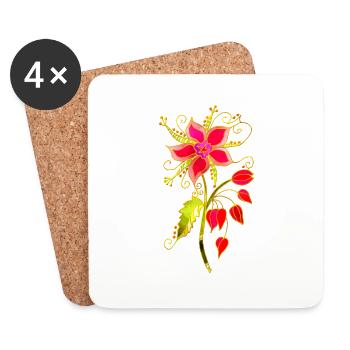Blumen - Untersetzer (4er-Set) - Weiß - Vorne