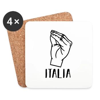 Italia Italian Italian Italy - Coasters (set of 4) - white - Front