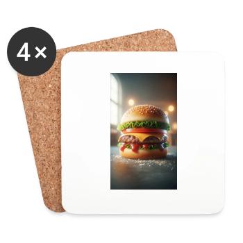 Hamburger - Untersetzer (4er-Set) - Weiß - Vorne