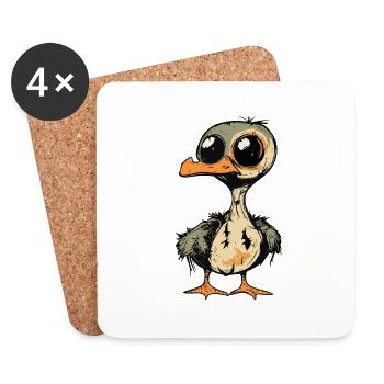 Gans Halloween Lustig Zombie - Untersetzer (4er-Set) - Weiß - Vorne