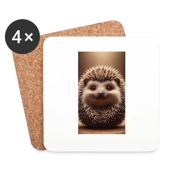 Igel - Untersetzer (4er-Set) - Weiß - Vorne