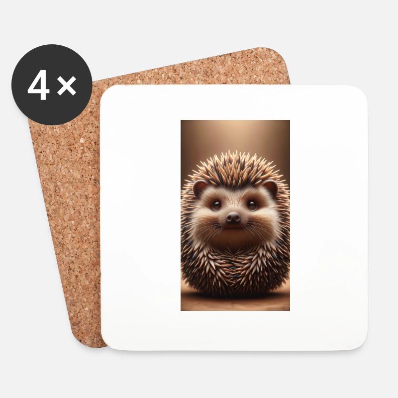 Igel - Untersetzer (4er-Set) - Weiß