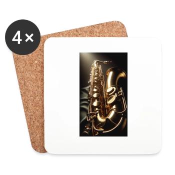 Saxophon - Untersetzer (4er-Set) - Weiß - Vorne