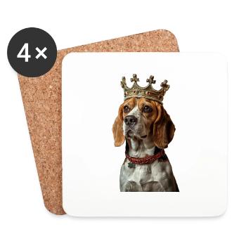 Beagle - Dessous de verre (lot de 4) - blanc - Devant