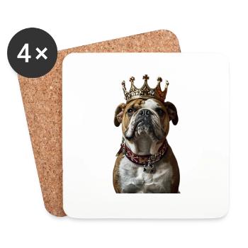 Bulldogge - Untersetzer (4er-Set) - Weiß - Vorne