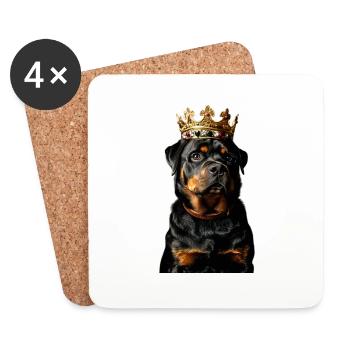 Rottweiler - Dessous de verre (lot de 4) - blanc - Devant