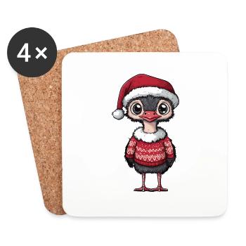 Bouquet Bande Dessinée de Noël - Dessous de verre (lot de 4) - blanc - Devant