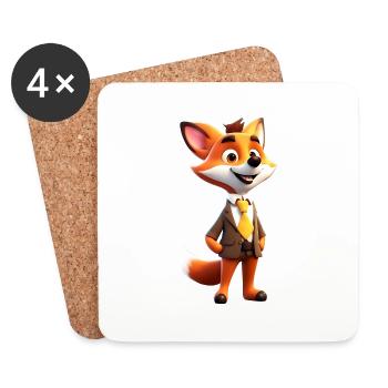 Elegant Fox - Coasters (set of 4) - white - Front