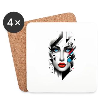 Women girl power design art female feminism symbol - Coasters (set of 4) - white - Front