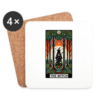 Die Hexen-Tarotkarte - Untersetzer (4er-Set) - Weiß - Vorne