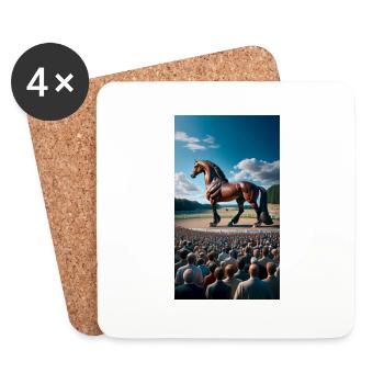 Trotting horse - Coasters (set of 4) - white - Front