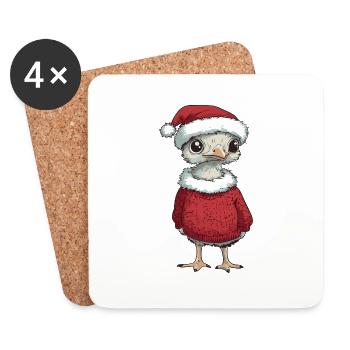 Bouquet Bande Dessinée de Noël - Dessous de verre (lot de 4) - blanc - Devant