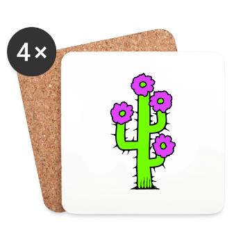 Cactus Plante Épineux Épineux Déserts Cactus - Dessous de verre (lot de 4) - blanc - Devant