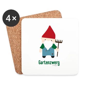 Bunter Garten Gemüse Spaß für kleine Entdecker - Untersetzer (4er-Set) - Weiß - Vorne