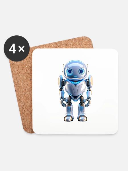 Der ultimative Roboter - Untersetzer (4er-Set) - Weiß