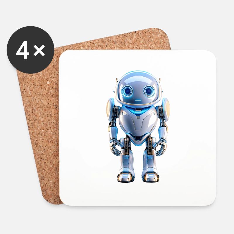 Der ultimative Roboter - Untersetzer (4er-Set) - Weiß