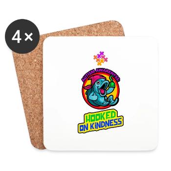 Autism Awareness Hooked on Kindness - Coasters (set of 4) - white - Front