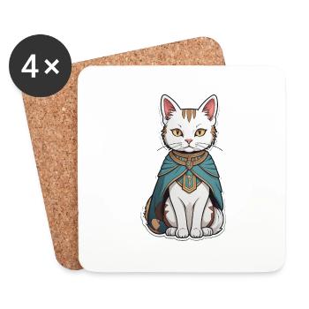 Sorcier du chat - Dessous de verre (lot de 4) - blanc - Devant