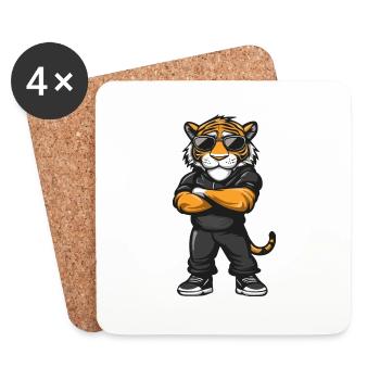 Bande dessinée Tiger - Dessous de verre (lot de 4) - blanc - Devant