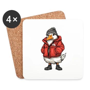 Goose Fashion Winter - Coasters (set of 4) - white - Front
