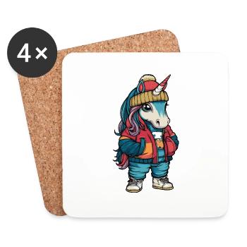 Einhorn Fashion Winter - Coasters (set of 4) - white - Front