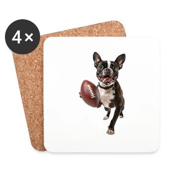 Boston Terrier - Dessous de verre (lot de 4) - blanc - Devant