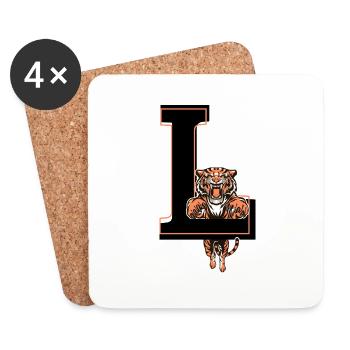 Buchstabe l Tiger - Geschenkidee - Untersetzer (4er-Set) - Weiß - Vorne