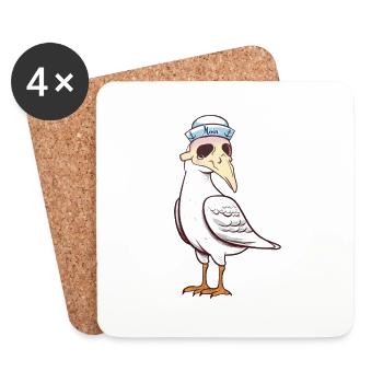 maritime, seagull, seagulls, halloween, seafaring - Coasters (set of 4) - white - Front