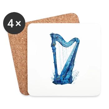 Harpe à poisson - Dessous de verre (lot de 4) - blanc - Devant