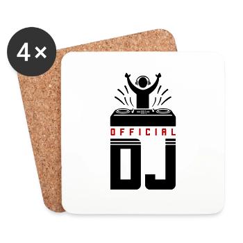 DJ Spruch Turntables - Untersetzer (4er-Set) - Weiß - Vorne