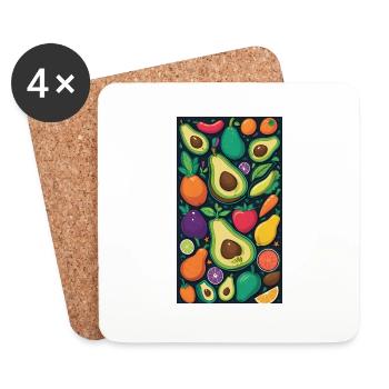 Vegan - Untersetzer (4er-Set) - Weiß - Vorne