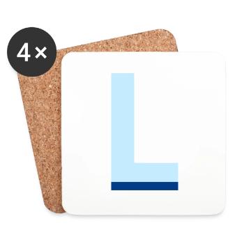 Pop und moderner blauer Buchstabe l - Untersetzer (4er-Set) - Weiß - Vorne