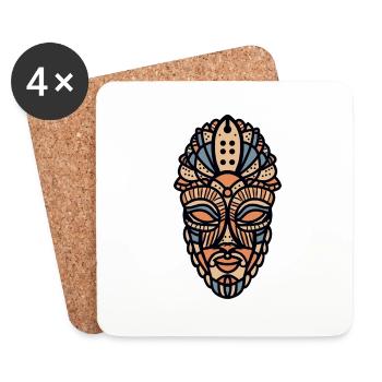 African mask - Coasters (set of 4) - white - Front