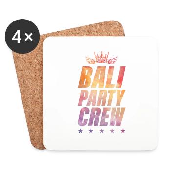 Equipe de fête à Bali - Dessous de verre (lot de 4) - blanc - Devant