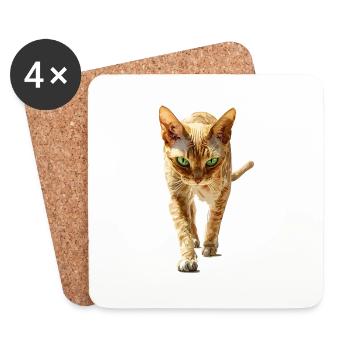 Devon Rex - Untersetzer (4er-Set) - Weiß - Vorne