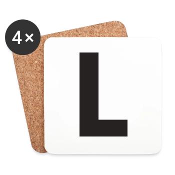L - Untersetzer (4er-Set) - Weiß - Vorne