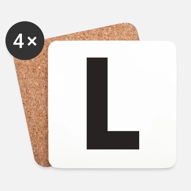 L - Untersetzer (4er-Set) - Weiß