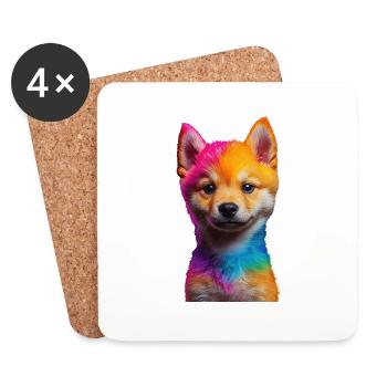 Shiba Inu - Untersetzer (4er-Set) - Weiß - Vorne